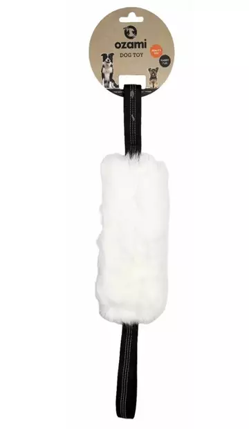 Ozami kaninkarvapatukka kahdella kahvalla valkoinen 58 cm - Karvalelut - 6504 - 1