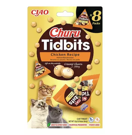 Churu Cat Tidbits Chicken kissan makupalat kanalla 8 x 12 g - Makupalat ja herkut - 5634 - 1