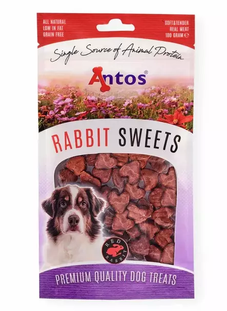 Antos Rabbit Sweets viljattomat kaninlihamakupalat 100 g - Koulutusherkut - 5605 - 1