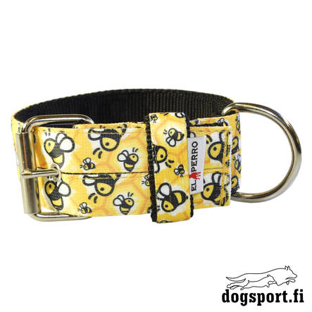 EL PERRO Solkipanta leveä honeybee 55 cm - Koiran tekstiilipannat - 3046 - 2