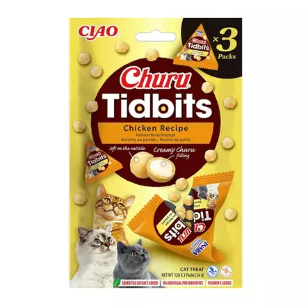 Churu Cat Tidbits Chicken kissan makupalat kanalla 3 x 12 g - Makupalat ja herkut - 5638 - 1